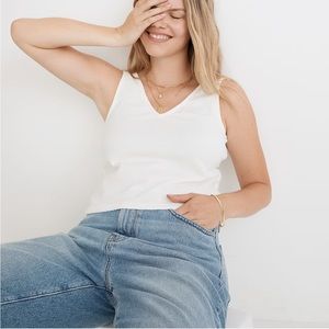 Madewell Jacquard Peekaboo-Back Crop Tank